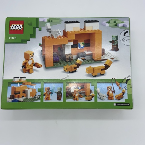 New LEGO Minecraft The‎ Fox Lodge House 21178 Building Set Drowned Zombie - Picture 3 of 6